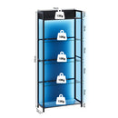 Advwin 5-Tier LED Display Cabinet with Open Shelves