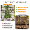 Advwin Metal Planter Box Privacy Screen w/ Trellis & Wheels