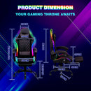 Advwin Gaming Chair 12 RGB LED Massage Chair Black