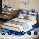 Advwin Queen Floating Bed Frame with LED Lights
