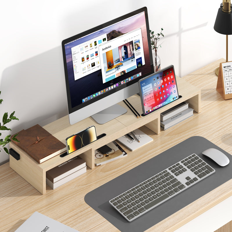 Advwin Dual Monitor Stand Riser Desk Organizer