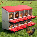 Advwin 10-Compartment Chicken Nesting Box Steel Coop