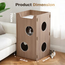 Advwin 2-Tier Luxury Wood Cat House with Access Holes