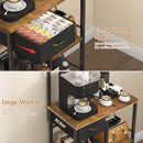 Advwin 5 Tier Coffee Bar Station with Drawer & Outlet