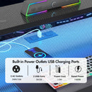 Advwin 185cm LED Gaming Desk w/ Monitor Stand Black