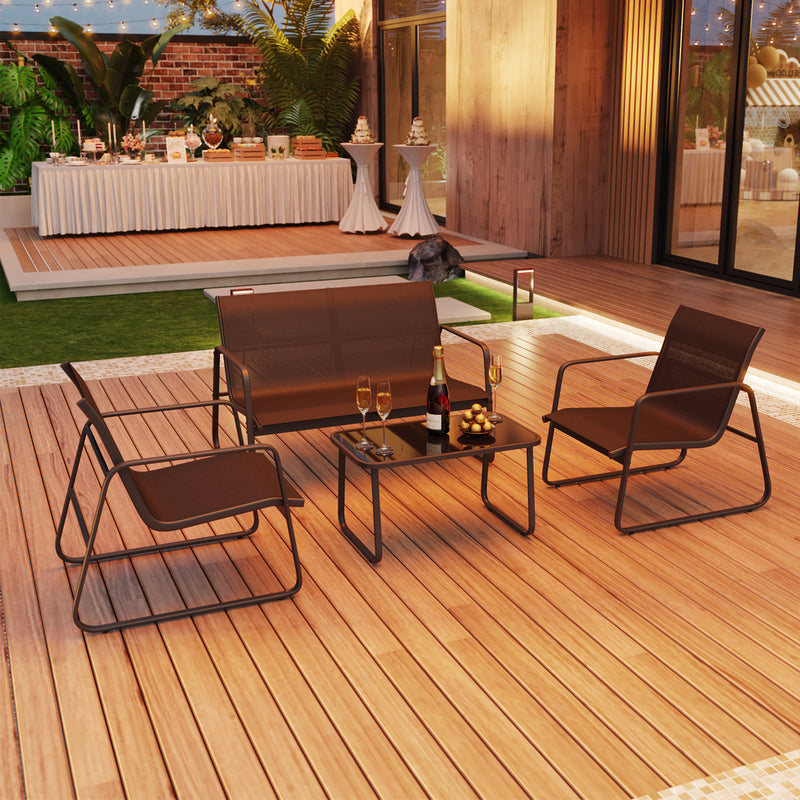 Advwin 4 Pieces Patio Furniture Set Outdoor Modern