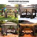 Advwin 3.3x3.3m Double Roof Gazebo Marquee with Mesh Panels