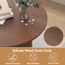 Advwin 2x Nesting Coffee Tables Fluted Walnut Round