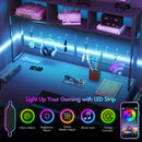 Advwin L Shaped Gaming Desk with LED Lights