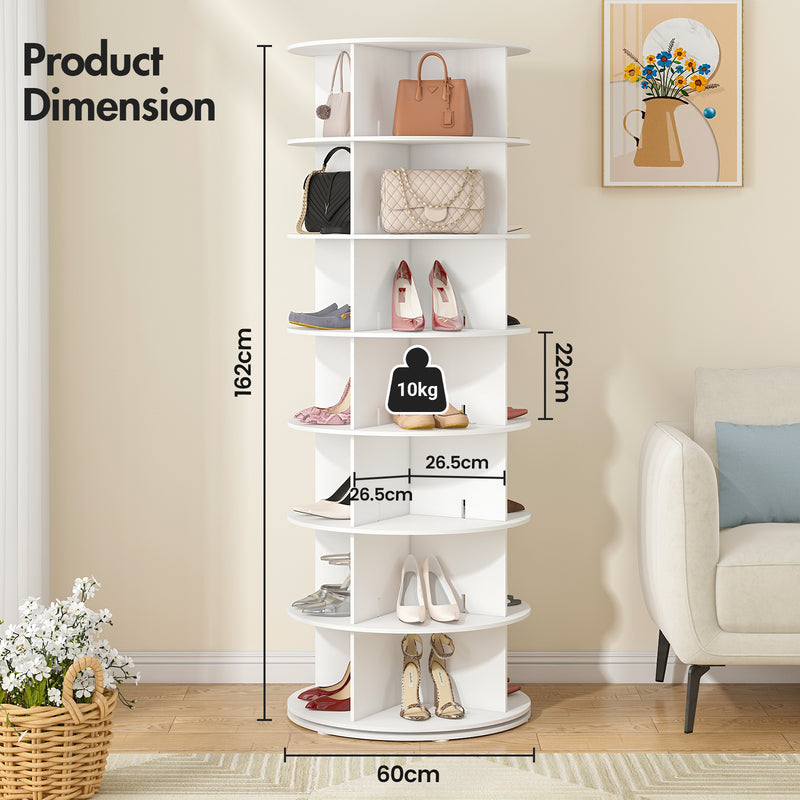 Advwin 7 Tier 360° Rotating Shoe Rack Tower White (Pre-Order)