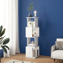 Advwin 4-Tier 360 Rotating Corner Bookshelf White