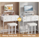 Advwin Dressing Table with LED Mirror Height-Adjustable Stand