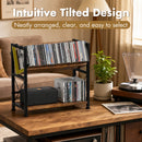 Advwin 2 Tier V-Shape Desktop Bookshelf Rustic Brown