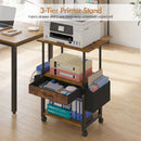 Advwin Height Adjustable Printer Stand with Wheels