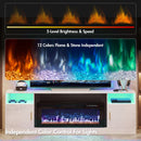 Advwin 178cm Fireplace TV Stand with 90cm Electric Fireplace