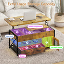 Advwin 4-in-1 LED Lift Top Coffee Table