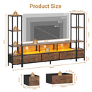 Advwin 197cm TV Stand with Bookshelf & LED Lights