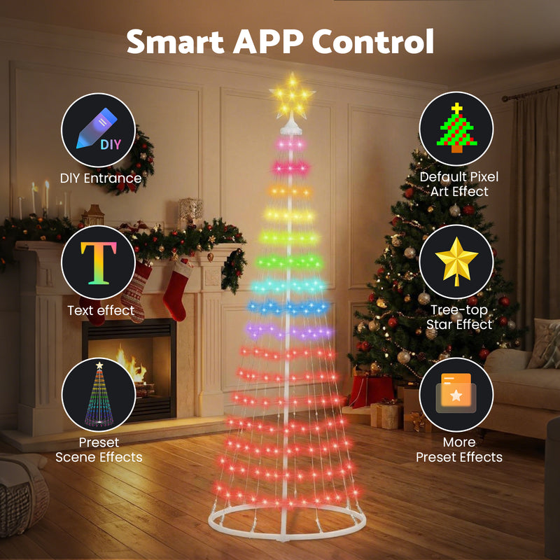 Advwin 195cm Christmas Cone Tree Lights