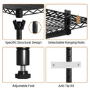 Advwin Portable Closet Wardrobe with 4 Rods & 9 Shelves