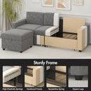 Advwin 3 Seater Sofa 197cm with Storage Ottoman Grey