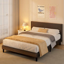 Advwin Bed Frame Mattress Base Upholstered Grey