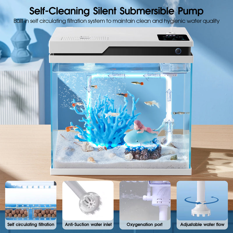 Advwin Smart Aquarium 41L with Feeder & Mist Function
