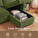 Advwin L Shaped Sectional Sofa Bed w/ Storage Chaise