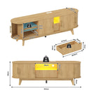 Advwin 157cm TV unit Cabinet w/ Power Outlet & LED Light
