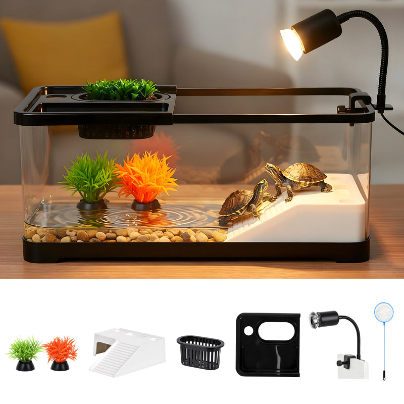 Advwin Turtle Tank Kit with Basking Platform & Basking Light