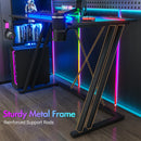 Advwin Gaming Desk Built-in LED Lights & Power Outlets