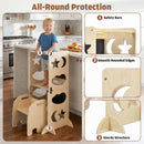 Advwin 4-in-1 Foldable Toddler Step Stool with Blackboard
