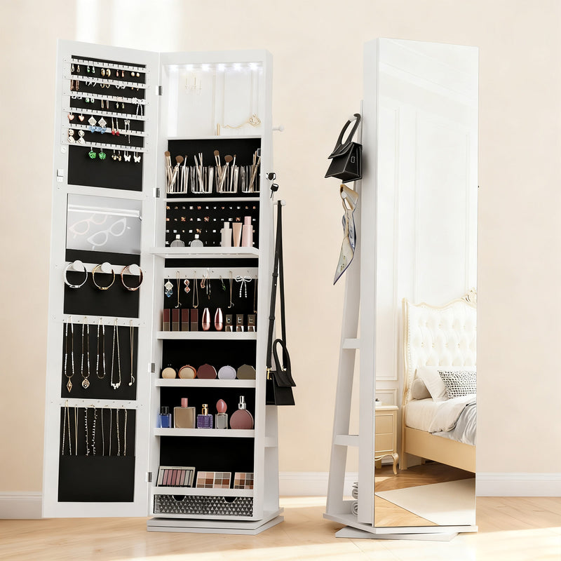 Advwin 360° Swivel Jewelry Cabinet with Lock