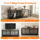 Advwin 2-in-1 Dog Crate Furniture with Trays for 2 Dogs