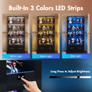 Advwin 4 Tier Glass Display Cabinet LED Storage Bookshelf (Pre-Order)