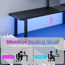 Advwin 150cm L Shaped Computer Desk w/ LED Lights