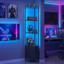Advwin 4-Tier Corner Cabinet with LED Light 160cm (Pre-Order)
