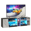 Advwin 160cm LED TV Unit with Adjustable Glass Shelves