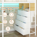 Advwin Metal Loft Bed Frame with Desk & Charging Station