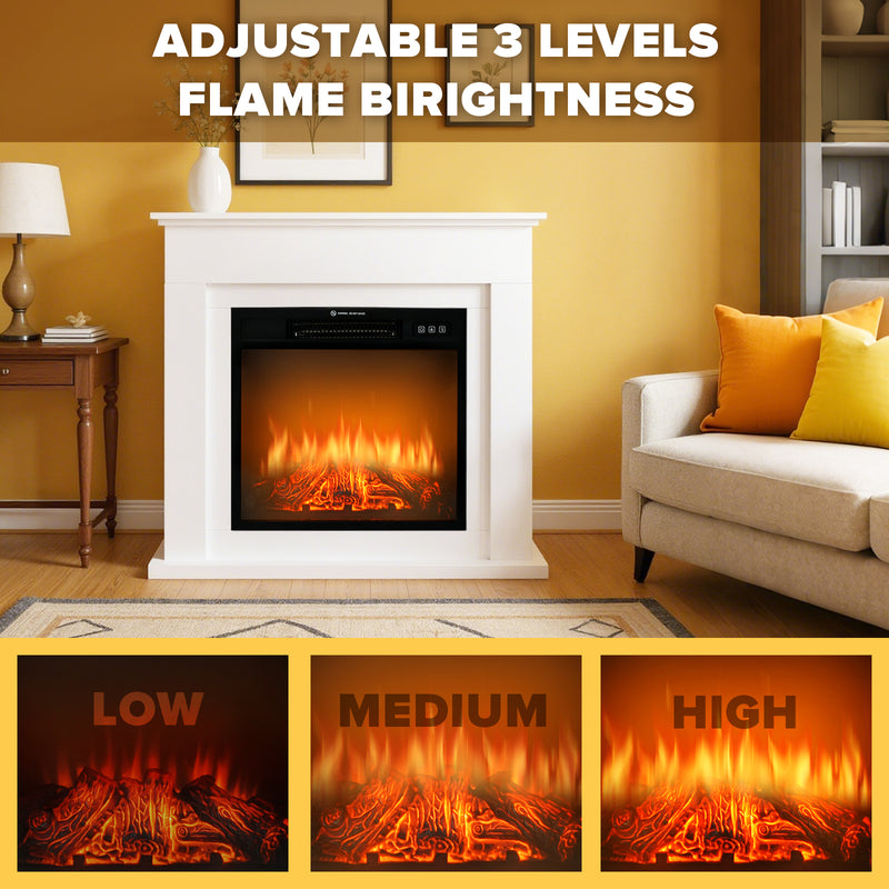 Advwin Electric Fireplace Heater with Mantel White