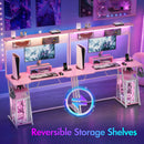 Advwin 120cm LED Gaming Desk w/ Movable Monitor Stand