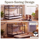 Advwin Metal Triple Sleeper Bunk Bed Single Black