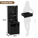 Advwin Set of 2 Tall LED Nightstands w/ Charging Station