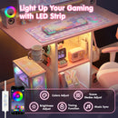 Advwin 80cm LED Gaming Desk w/ Power Outlets