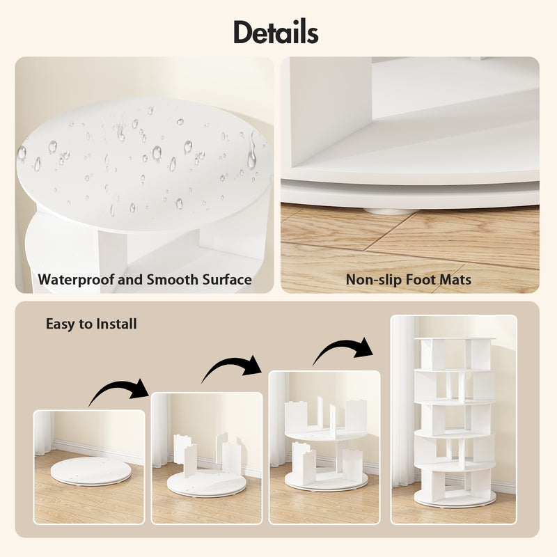 Advwin 5-Tier 360° Rotating Shoe Rack & Organizer