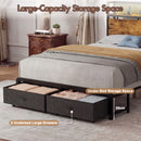 Advwin LED Bed Frame w/ Charging & 2 Drawers