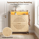 Advwin LED Shoe Storage Cabinet w/ Flip Drawers