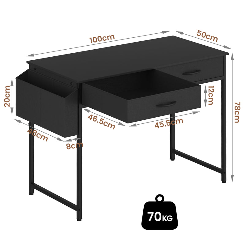 Advwin 100cm Small Desk with 2 Drawers