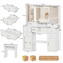 Advwin Dressing Table w/ 3-Way Mirror & 9 Drawers