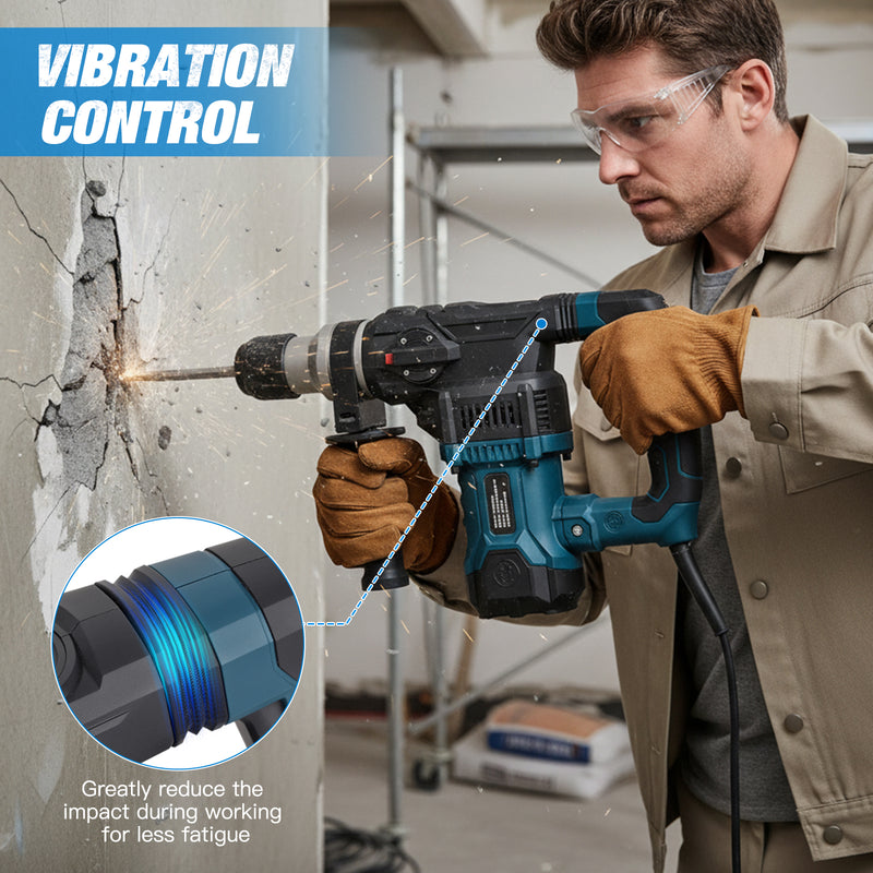 Advwin SDS-Plus Rotary Hammer Drill with 9 Bits