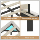 Advwin Velvet Upholstered Floating Bed Frame w/ LED